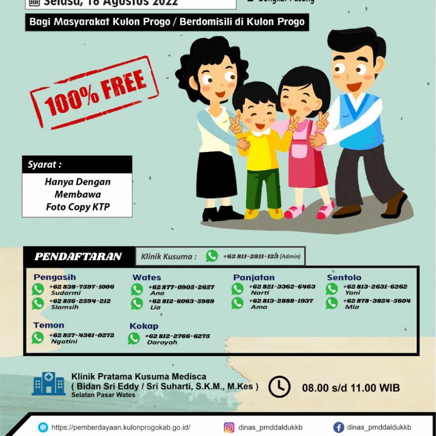 Yuk, Ikuti Pelayanan KB Gratis dalam Rangka Menyongsong Hari Kemerdekaan RI!